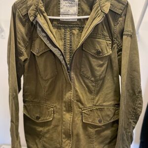 Abercrombie & Fitch Green Utility Jacket with Adjustable Waist